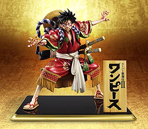 Anime One Piece Monkey D Luffy Figura Kimono Kabuki Edition PVC Figuras de acción Colección Modelo Brinquedos Juguetes 17 cm