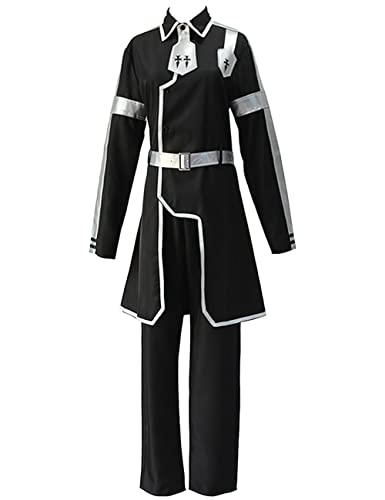 Anime Sword Art Online Kirigaya Kazuto Cosplay Traje de batalla Uniforme Halloween Cumpleaños Prom Party Set-Black_M