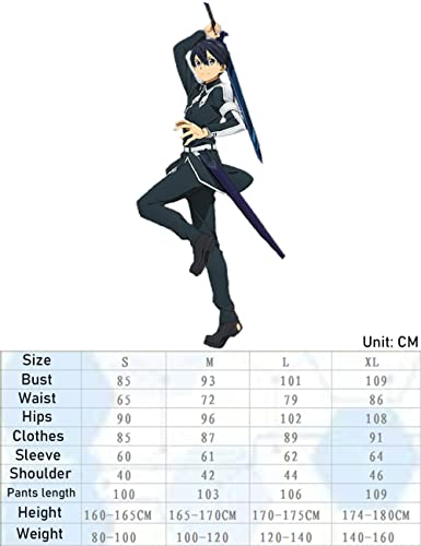 Anime Sword Art Online Kirigaya Kazuto Cosplay Traje de batalla Uniforme Halloween Cumpleaños Prom Party Set-Black_M