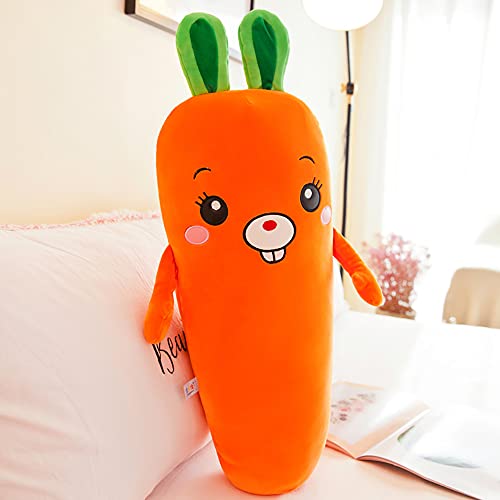 ANLONGLI Precioso algodón Zanahoria Almohada de Peluche Juguete Largo Almohada Super Suave Suave cojín Conejo Zanahoria descompresión Almohada Siesta Almohada Almohada Lumbar,Cute Rabbit,120cm