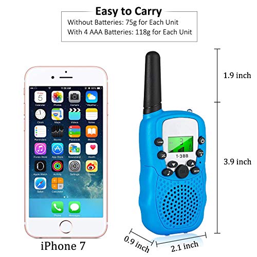 aovowog Walkie Talkies para Nños Juguete de Radio de 2 vías con Linterna LCD retroiluminada Alcance de 3 Millas para Aventuras externas, Camping, Senderismo (Rosa y Azul)