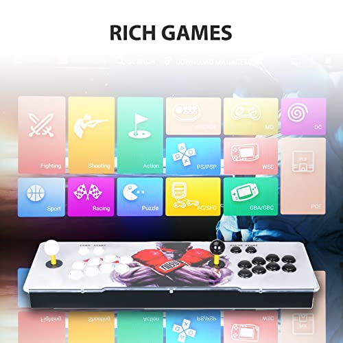 ARCADORA 3A Pandora Saga Arcade Game Console Juegos 3D 6800 Juegos, 4 Jugadores, función WiFi Agregar Juegos 3D, 8 Botones, Buscar/Guardar/Ocultar/pausar Juegos 1280x720 Full HD, Lista de Favoritos