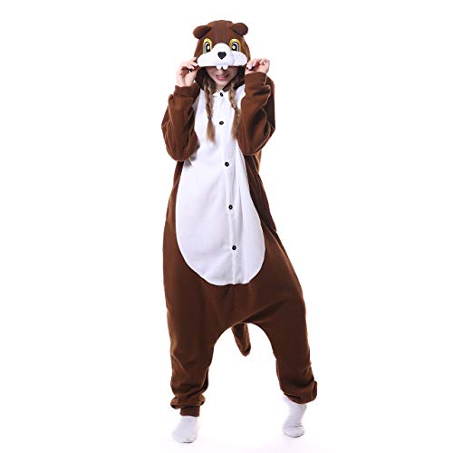 Ardilla Pijamas Cosplay Sudadera con Capucha Ropa De Dormir Carnaval Camisones Disfraces Halloween Trajes De Una Pieza Navidad Traje De Juego De rol Juventud