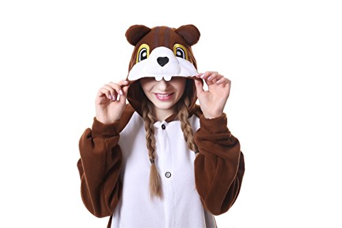 Ardilla Pijamas Cosplay Sudadera con Capucha Ropa De Dormir Carnaval Camisones Disfraces Halloween Trajes De Una Pieza Navidad Traje De Juego De rol Juventud