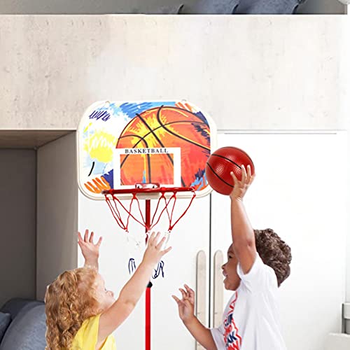 Aro de baloncesto para interior para niños, mini canasta de baloncesto, soporte de baloncesto portátil ajustable en altura para bebés, niños, niñas, 2, 3, 4, 5, 6, 7 años de edad, deporte al aire libr