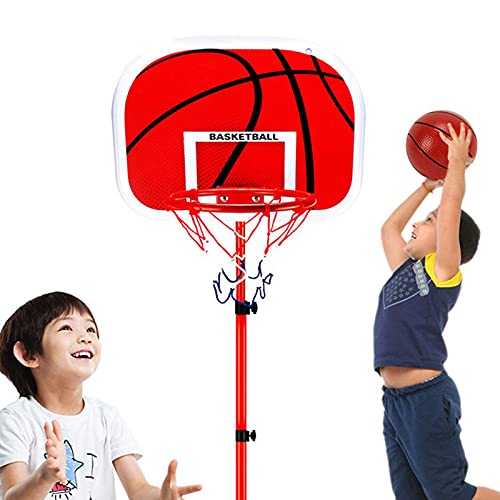 Aro de baloncesto para interior para niños, mini canasta de baloncesto, soporte de baloncesto portátil ajustable en altura para bebés, niños, niñas, 2, 3, 4, 5, 6, 7 años de edad, deporte al aire libr