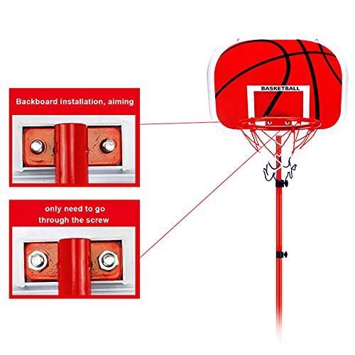 Aro de baloncesto para interior para niños, mini canasta de baloncesto, soporte de baloncesto portátil ajustable en altura para bebés, niños, niñas, 2, 3, 4, 5, 6, 7 años de edad, deporte al aire libr