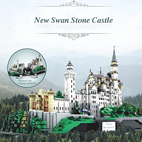 Arquitectura Nuevo Castillo de Piedra Cisne Colección Modelo Kit de Bloques de Construcción (7437 Piezas) DIY 3D Puzzle Juguete para Adultos y Niños Regalos