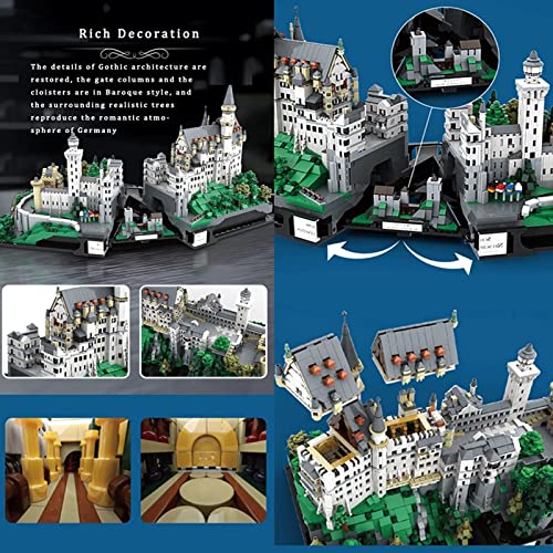 Arquitectura Nuevo Castillo de Piedra Cisne Colección Modelo Kit de Bloques de Construcción (7437 Piezas) DIY 3D Puzzle Juguete para Adultos y Niños Regalos