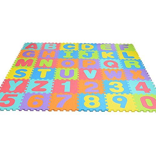 arthomer Abecedario Número Puzle Rompecabezas Alfombra Letras Esponja Suelo 36pcs Alfombra Juegos para Niños Niños por Wedding Decor