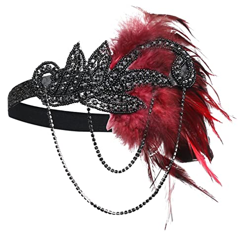 ArtiDeco 1920s Flapper Accesorios de los Años 20 Accessorios de Charlestón para Mujer Disfraz Gran Gatsby(Diadema, Collar de Perlas, Pendientes, Boquilla y Guantes)