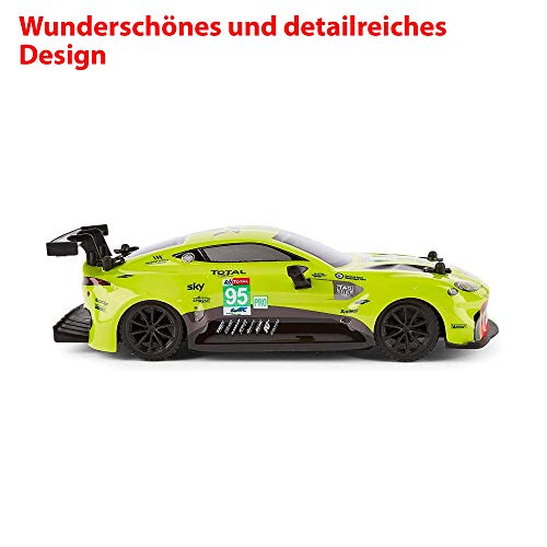 ASTON MARTIN Vantage GTE - Coche teledirigido con licencia, modelo de coche a escala 1:24, listo para conducir, incluye control remoto de 2,4 GHz