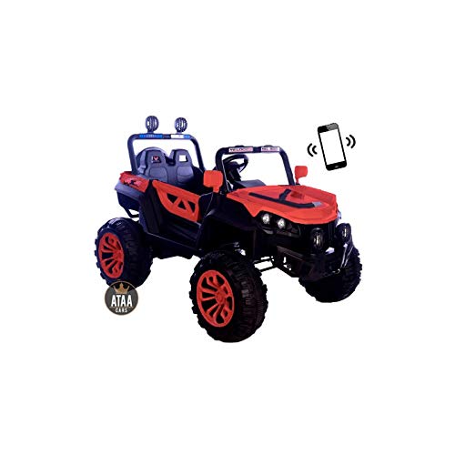 ATAA Buggy Rodeo 4x4 - Rojo - Coche eléctrico para niños con conducción remota Dimensiones 126x86x81cm batería 12v y Dos Asientos