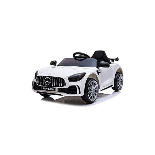 ATAA Mercedes GTR 12v - Blanco - Coche eléctrico para niños con batería 12v y Mando para Padres