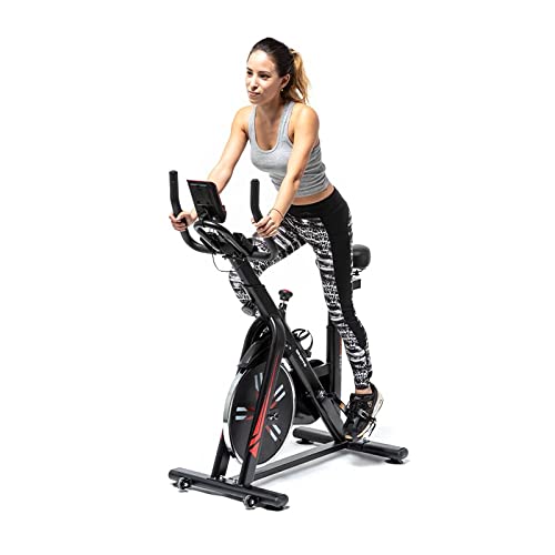 ATAA Power 200 - Bicicleta de Spinning - Negro - Bicicleta de Fitness para casa