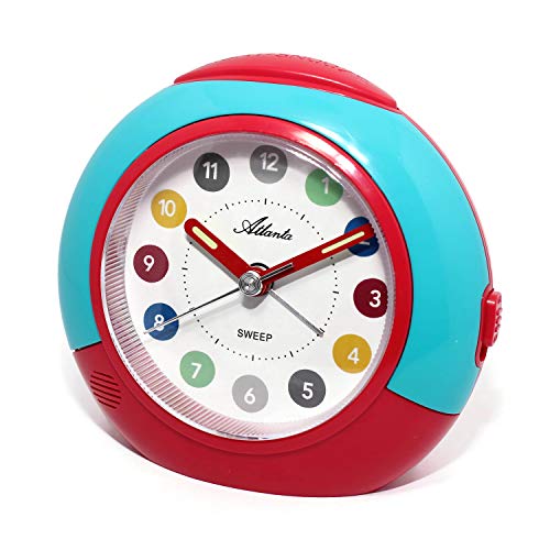 Atlanta 1526/15 - Reloj despertador analógico para niños y niñas - Con repetición, luz al pulsar un botón y alarma Crescendo, sin tic-tac, tamaño: 11 cm aprox.