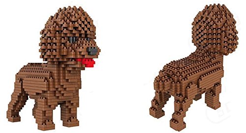 Atomic Building Figura para armar con nanobloques. 950 Piezas. Perro Caniche o Poodle.