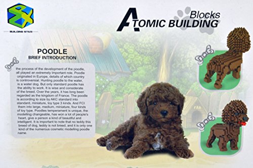 Atomic Building Figura para armar con nanobloques. 950 Piezas. Perro Caniche o Poodle.