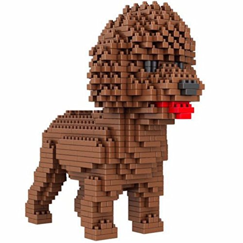 Atomic Building Figura para armar con nanobloques. 950 Piezas. Perro Caniche o Poodle.