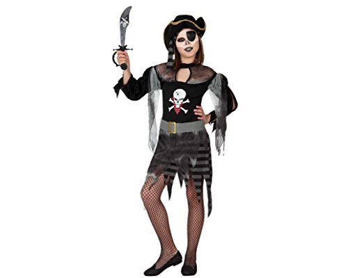 Atosa-15020 Fantasma Disfraz Pirata Zombie, color negro, 5 a 6 años (15020)