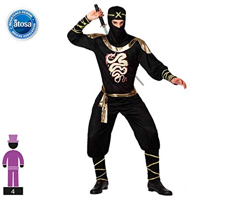 Atosa Disfraz Ninja Hombre Adulto Dorado XL