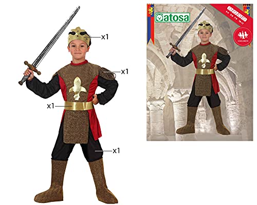 Atosa Disfraz Rey Medieval Niño Infantil Dorado 5 a 6 años