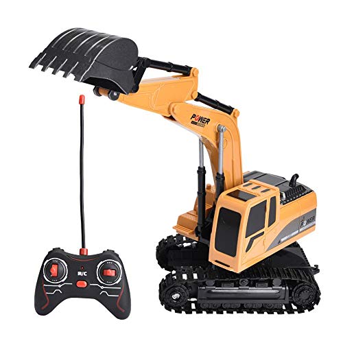 Aufee Excavadora de juguete RC Excavadora Camión, Recargable Regalos de Cumpleaños Vehículos de Construcción Totalmente Funcional 1/24 Excavadora Camión para Niños (Aleación Edition)