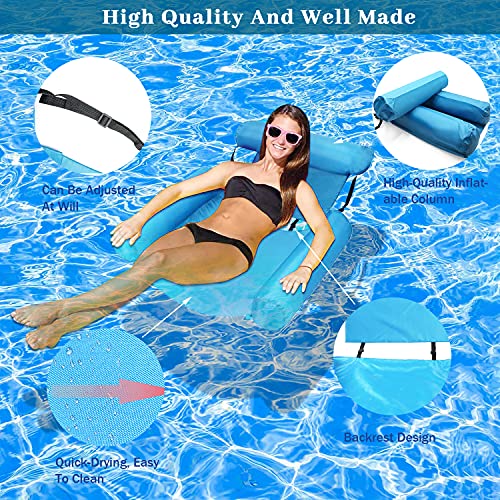 Auflosung Hamaca Flotante para Piscina, Hamaca Inflable, Sillón Flotante, Sofá De Agua, Balsas De Verano para Piscina Flotante para Adultos Y Niños (Azul Claro)