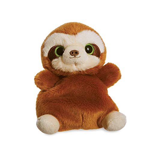 Aurora World Aurora, 61393, Slo The Sloth, Palm Pals, 13 cm. Peluche, marrón, Color Brown