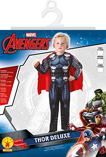 Avengers - Disfraz de Thor Deluxe para niño, 5-6 años (Rubie's 610736-M)