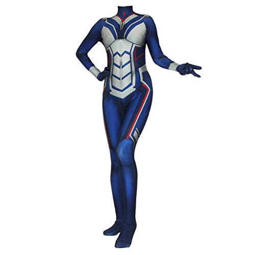 Avispa Mono Animado Traje De Cosplay, Halloween Body De Lycra Spandex Bodies Mascarada Cumpleaños Ropa, Juegos De rol Siameses Medias,Adult S(160cm)-Blue