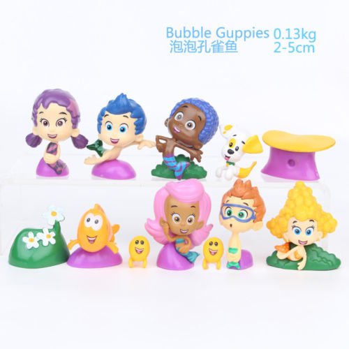 B-Creative 12 unids/set BUBBLE GUPPIES PVC TOY Cake Topper GIL Molly NONNY figura de acción de vinilo