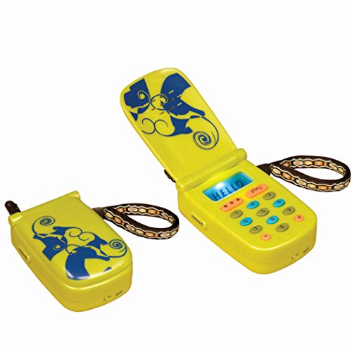 B. toys by Battat BX1749Z Hellophone Cell Kids Play Lights and Sounds-Toddler Toy Phone con grabadora de mensajes, amarillo