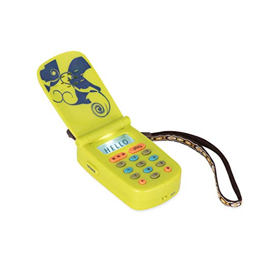 B. toys by Battat BX1749Z Hellophone Cell Kids Play Lights and Sounds-Toddler Toy Phone con grabadora de mensajes, amarillo