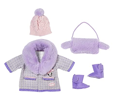 Baby Annabell Deluxe Conjunto con Abrigo 43 cm - Promueve la empatía y las habilidades sociales, Edad a partir de 3 años, Incluye botas, gorro y más