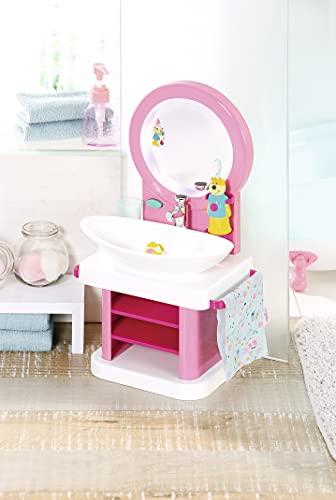 BABY born Lavabo y Spa - Juguete para manos pequeñas, Promueve la empatía y las habilidades sociales, Para niños a partir de 3 años, Incluye espejo, cepillo de dientes, taza y más