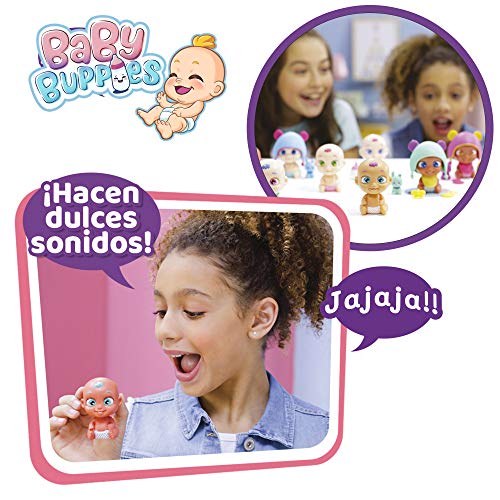 Baby Buppies - Baby Buppies Biberón Sorpresa con complementos bebé? muñeco, biberón, sonajero, chupete, babero, guía de cuidados y certificado de nacimiento Juguetes niños 3 años (46403)