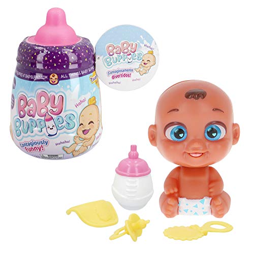 Baby Buppies - Baby Buppies Biberón Sorpresa con complementos bebé? muñeco, biberón, sonajero, chupete, babero, guía de cuidados y certificado de nacimiento Juguetes niños 3 años (46403)