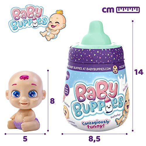 Baby Buppies - Baby Buppies Biberón Sorpresa con complementos bebé? muñeco, biberón, sonajero, chupete, babero, guía de cuidados y certificado de nacimiento Juguetes niños 3 años (46403)