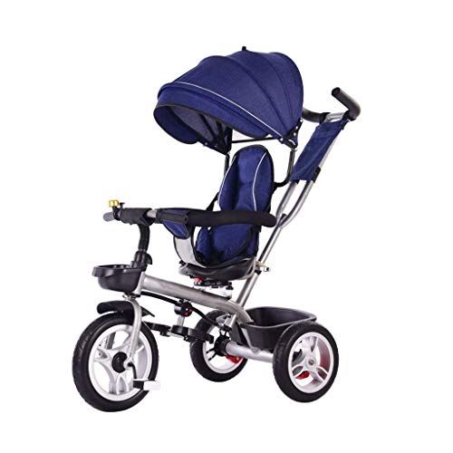 Baby Trike Bike Trike, parasol giratorio para niños 4 en 1 multifunción, bebé de 1 a 6 años al aire libre con barandilla de seguridad, 2 colores, 90x75x45cm s para niños de 1 a 3 años Happy house