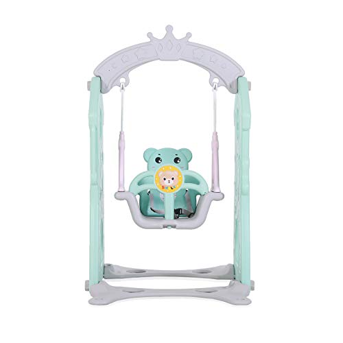 Baby Vivo Columpio de Niños Parque Infantil Interior y Aire Libre Jardín Plastico - Turquesa/Gris