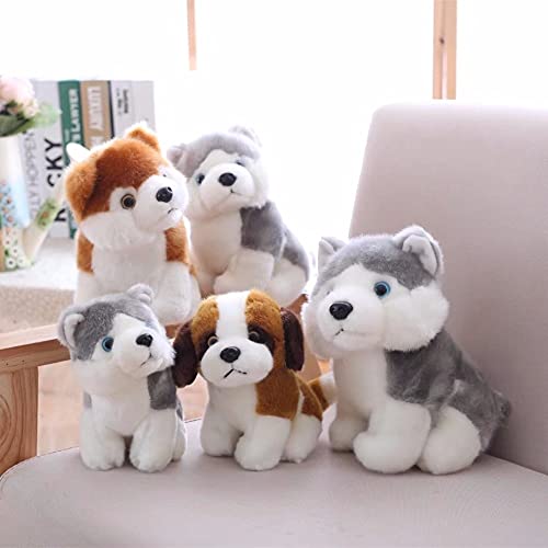 BAIMENGLONG 23 cm Super Kawaii Perro Peluche Lindo Simulación Husky Dog Peluche Toy Relleno Muñeca Muñeca Bebé Regalo Juguete Suave tierno (Color : 2)