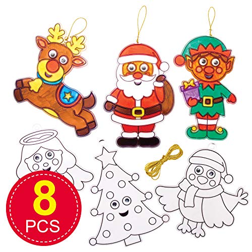 Baker Ross Atrapasueños Ojos Saltones Navideños ( Pack de 8) - Artes y Manualidades Festivas, (AT297)