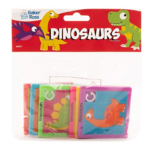 Baker Ross AX611 Puzles Deslizante Búhos Dinosaurio - Paquete De 6, Entretenimiento para Niños, Bolsas De Fiesta, Regalos Y Juguetes Pequeños para Niños