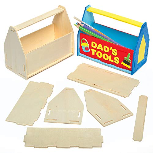 Baker Ross Kits de Madera para ordenar tu Escritorio (Paquete de 3) Que los niños Pueden Montar, Decorar y Regalar en el Día del Padre (AG798)