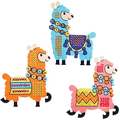 Baker Ross Kits Punto de Cruz Llama para Colorear - Juego de manualidades para niños (paquete de 5)