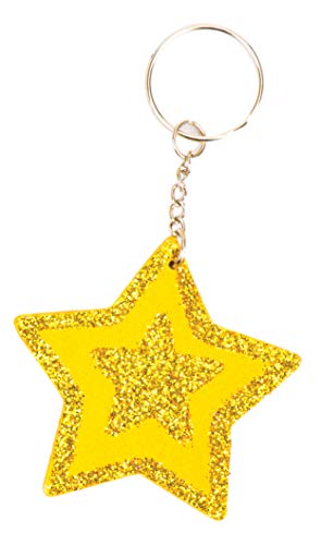 Baker Ross Llaveros de madera en forma de estrella, perfectos para decoraciones y manualidades infantiles (pack de 8).