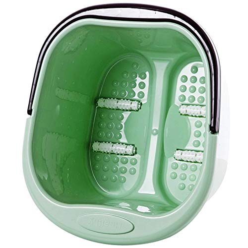 Baño de pies con Mango de plástico masajeador Cuenca del pie, al Estilo japonés pie bañera SPA para pies pies Cubo de Alivio remojo pedicura revisado,Verde