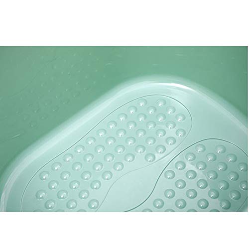 Baño de pies con Mango de plástico masajeador Cuenca del pie, al Estilo japonés pie bañera SPA para pies pies Cubo de Alivio remojo pedicura revisado,Verde