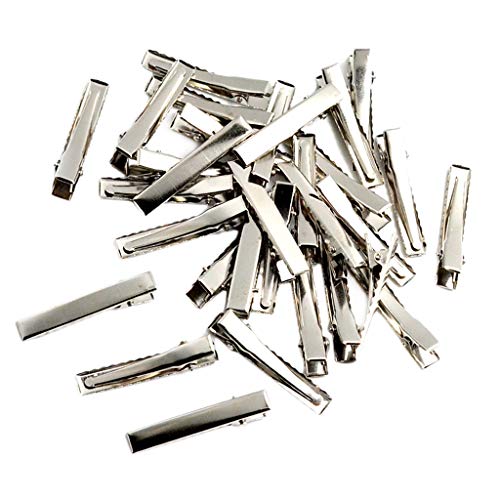 Baoblaze Dividir Clips De Pico De Pato, Pinzas De Peinado para El Cabello Pinzas De Metal para Peluquería Seccionamiento para Herramientas De Peluquería - Plata, 30Pack